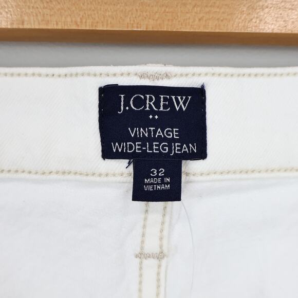 NWT J. Crew Factory Premium Edition Vintage Wide-Leg Button Fly Jean White 32 - Picture 8 of 12